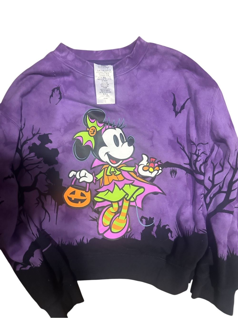 Disney Parks Halloween Mickey & Minnie Crewneck Pullover Sweatshirt Unisex Y 7/8